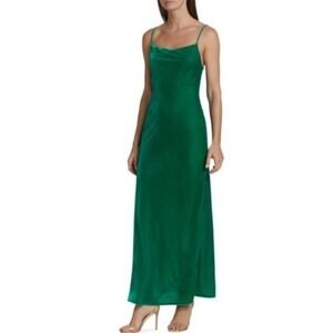 RHODE Jemima Maxi Dress Crushed Velvet Emerald NWT Size‎ 0